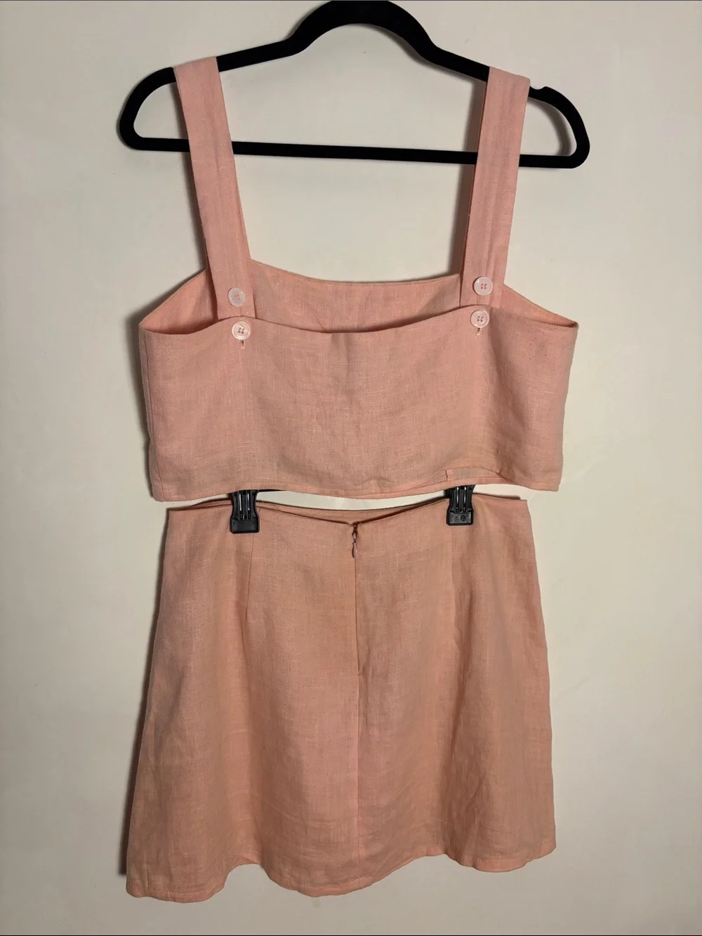 Reformation Linen Skirt Set Pink, Two Piece Set, Size Medium / US 6